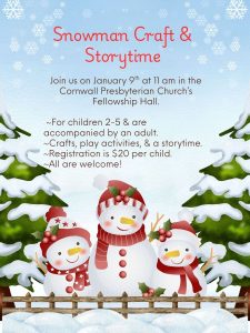 Snowman Craft and Storytime 1/9/26